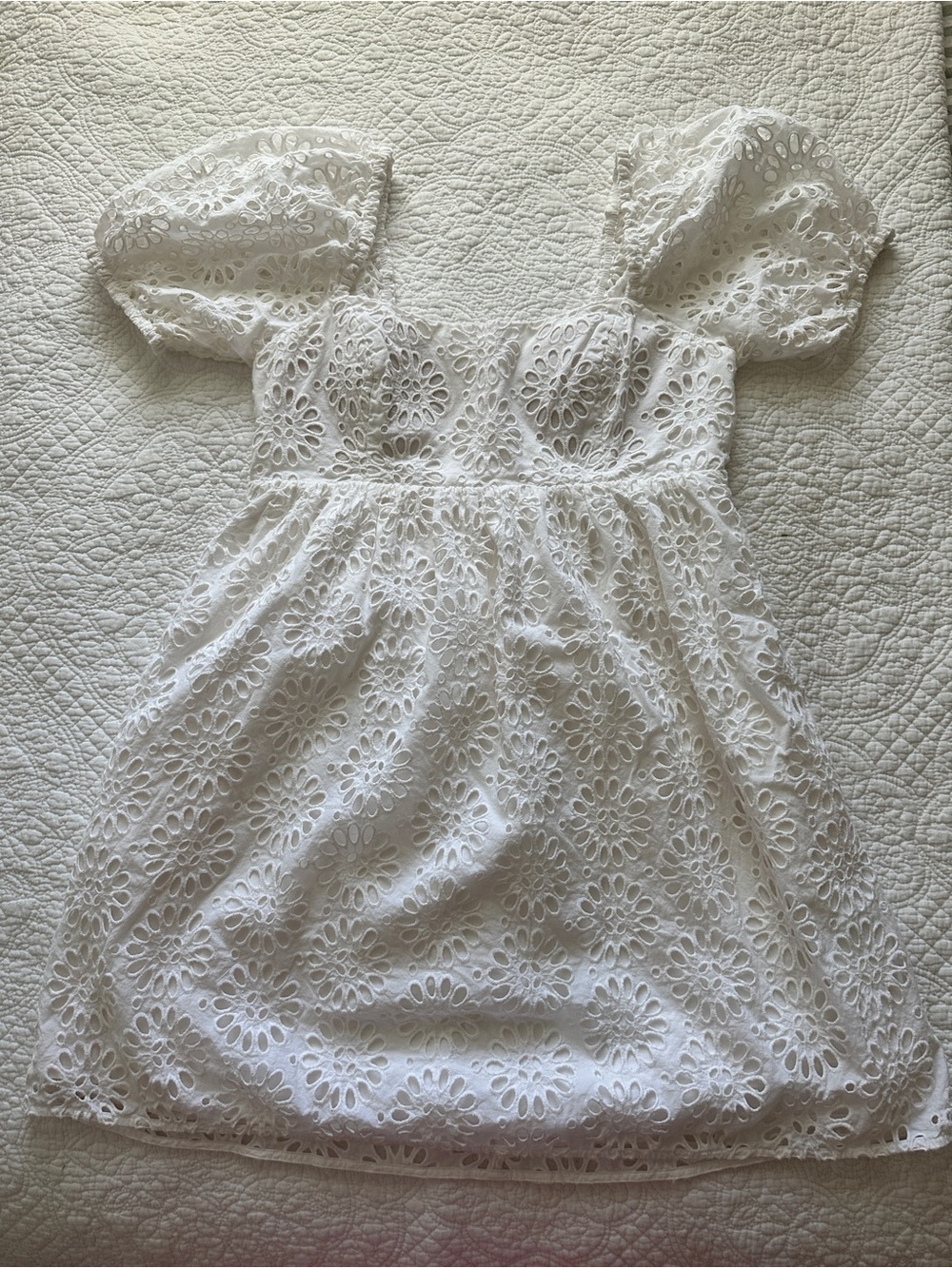 Lilly Pulitzer White Eyelet Dress with Pink Logo Tag